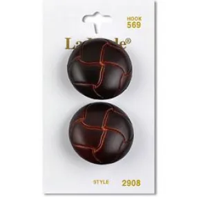 1 1/8" Brown Imitation Leather Buttons | LaMode