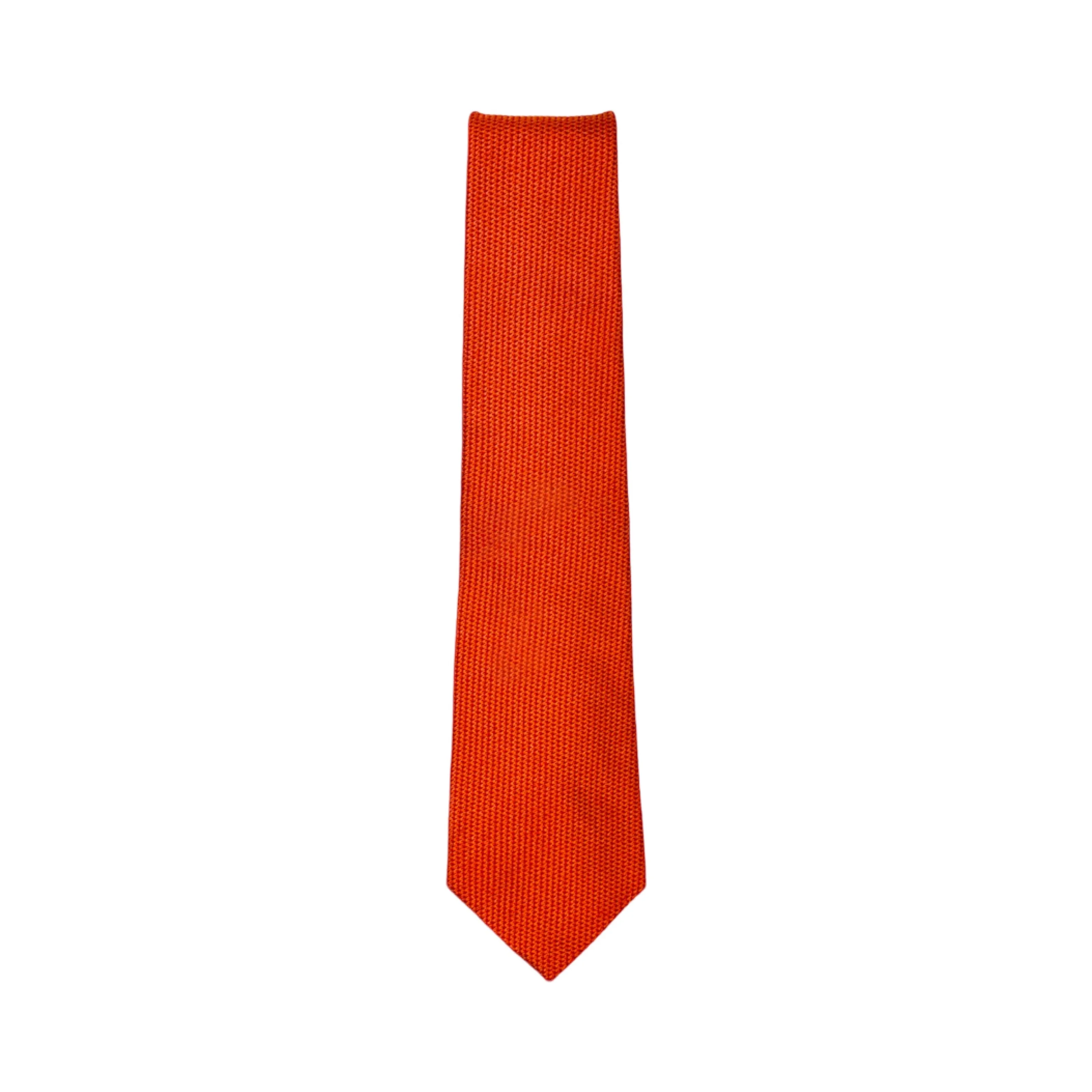 1990’S TURNBULL & ASSER MADE IN ENGLAND 100% ITALIAN SILK ORANGE HANDMADE TIE