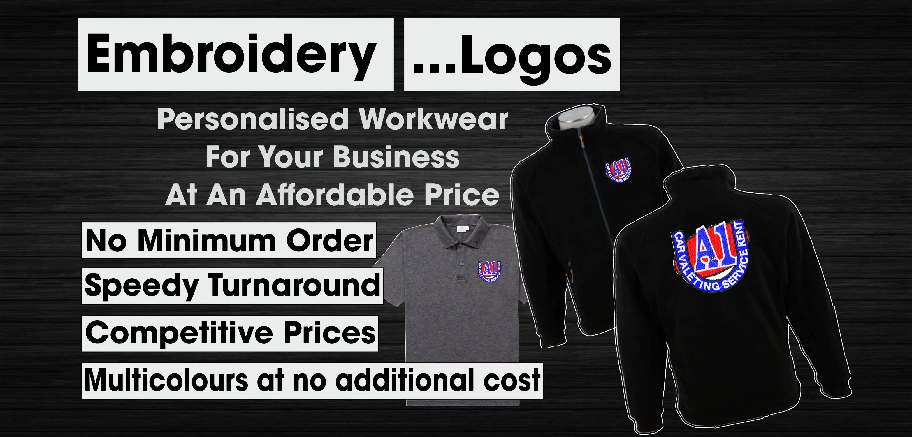 2 Polos & 1 Hoody with Embroidered LOGO (discount applied at checkout)