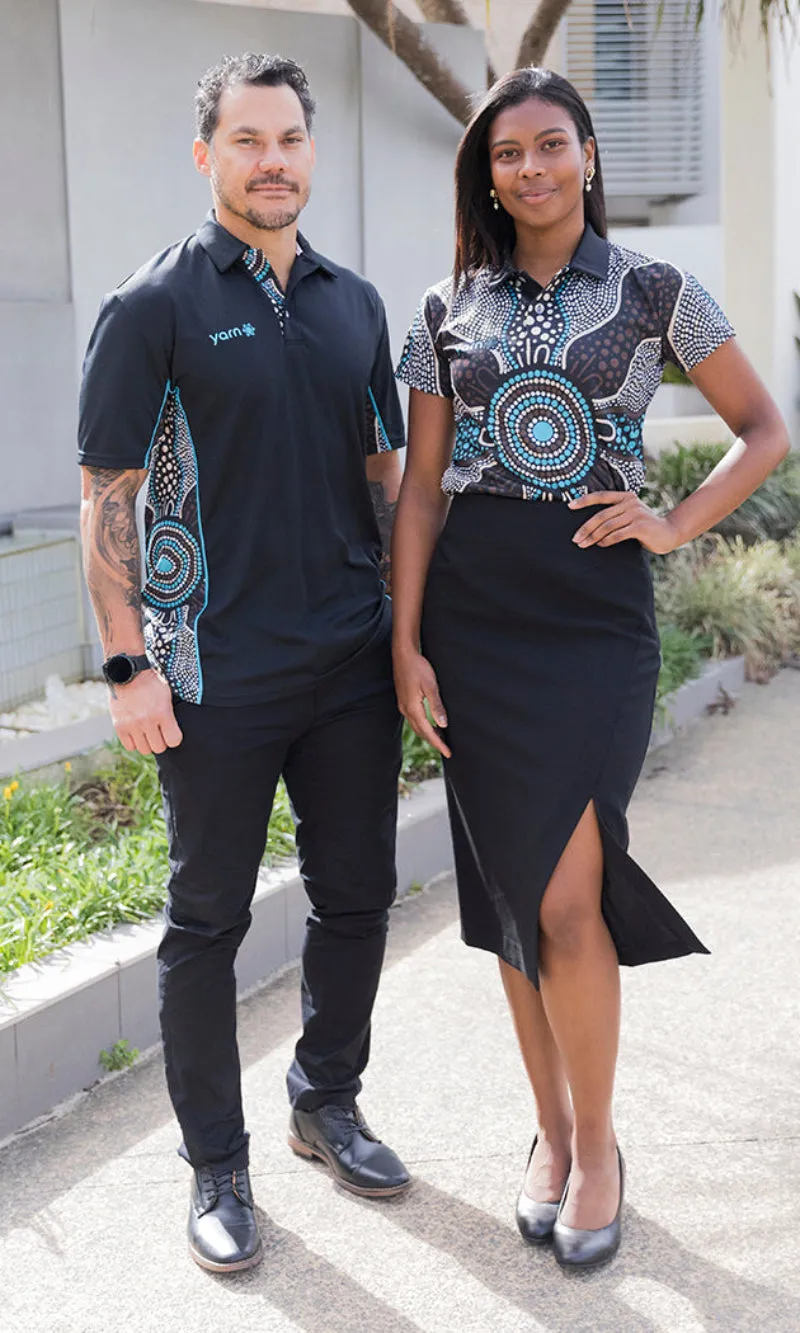 Aboriginal Art Ladies Fitted Polo Family