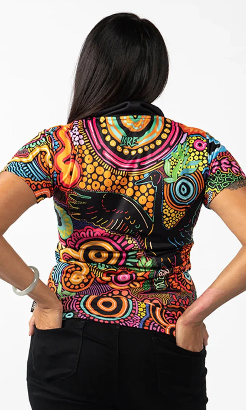 Aboriginal Art Ladies Fitted Polo Gunugudhula