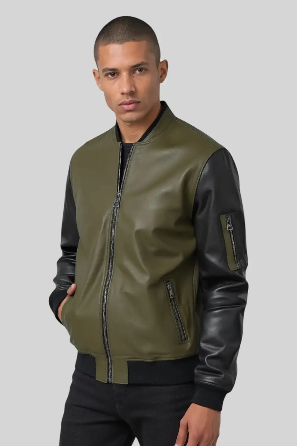 Adriano Leather Bomber Jacket