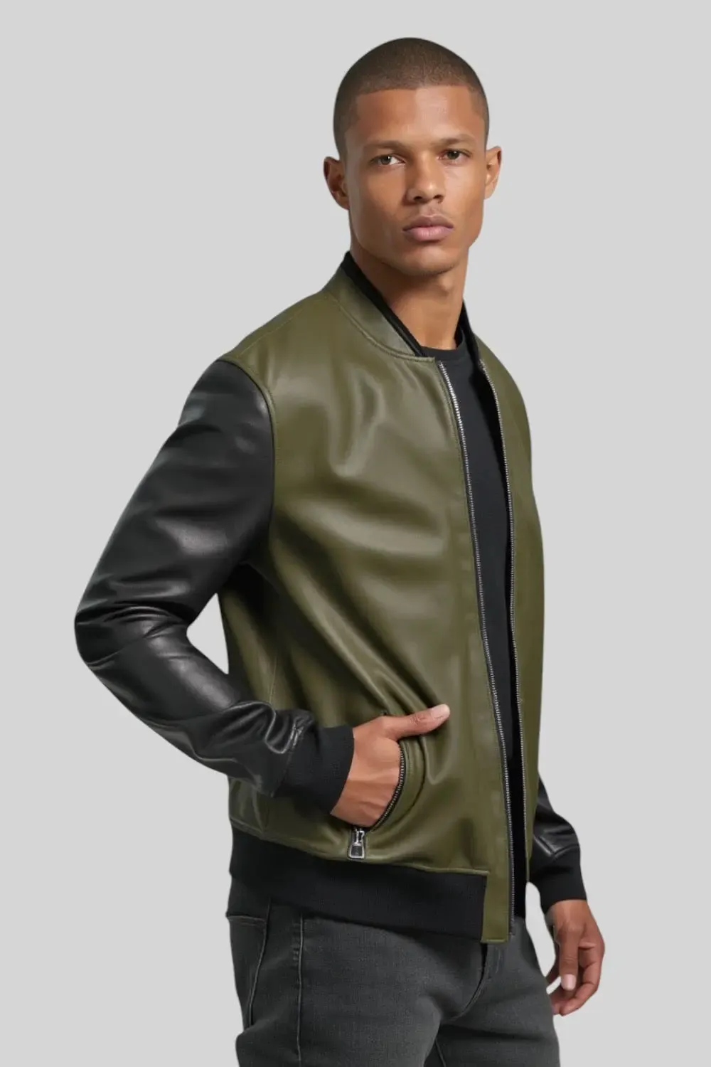 Adriano Leather Bomber Jacket