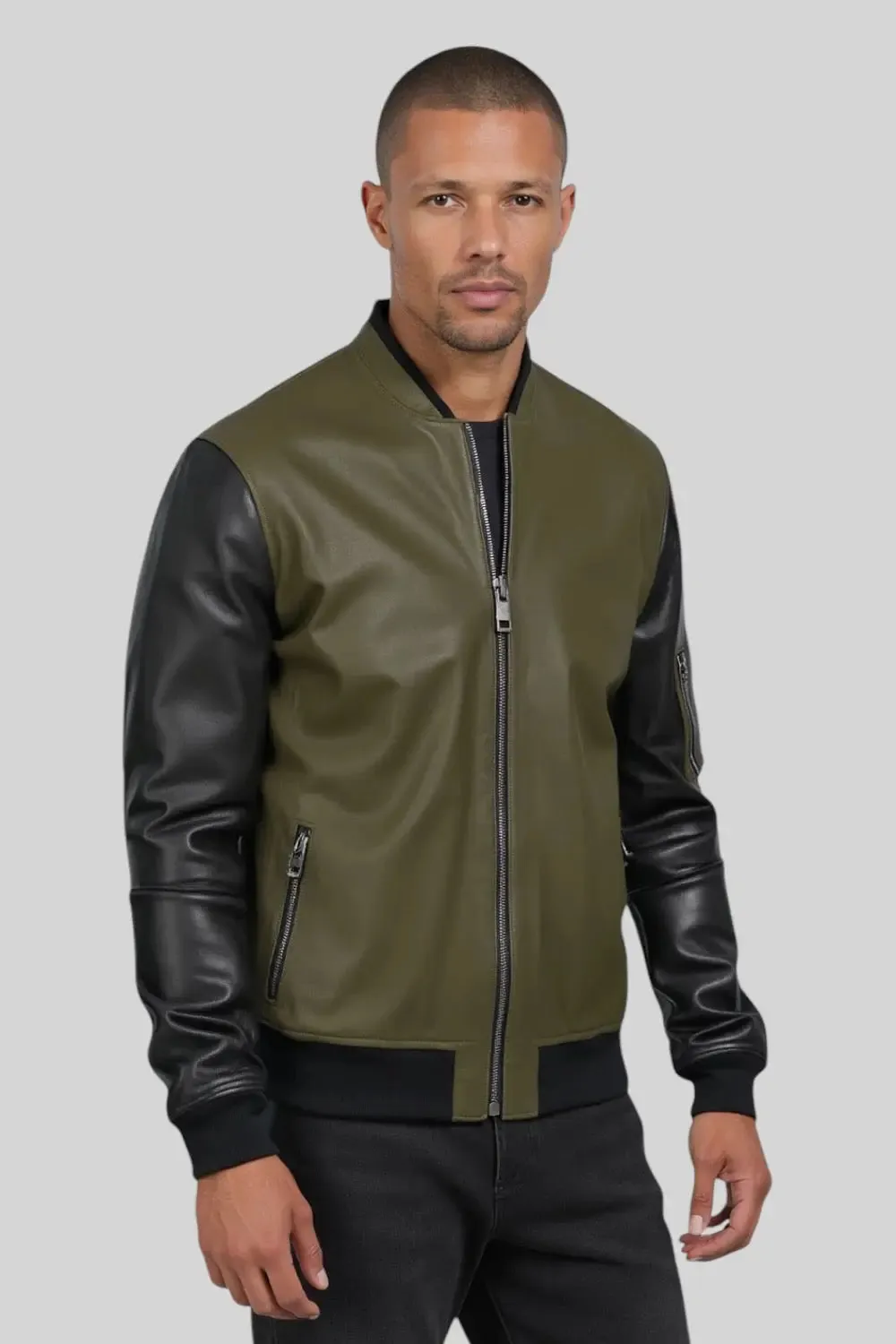 Adriano Leather Bomber Jacket