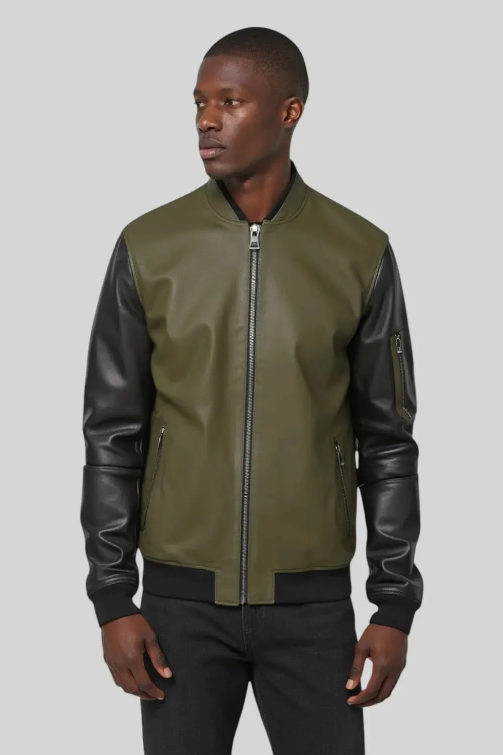 Adriano Leather Bomber Jacket
