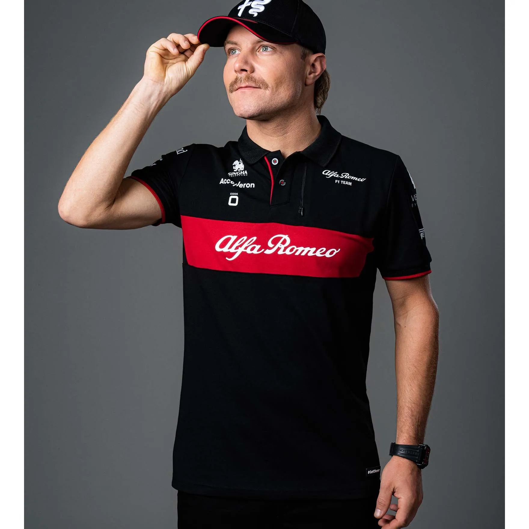Alfa Romeo Racing F1 2023 Men's Team Polo Shirt - Black