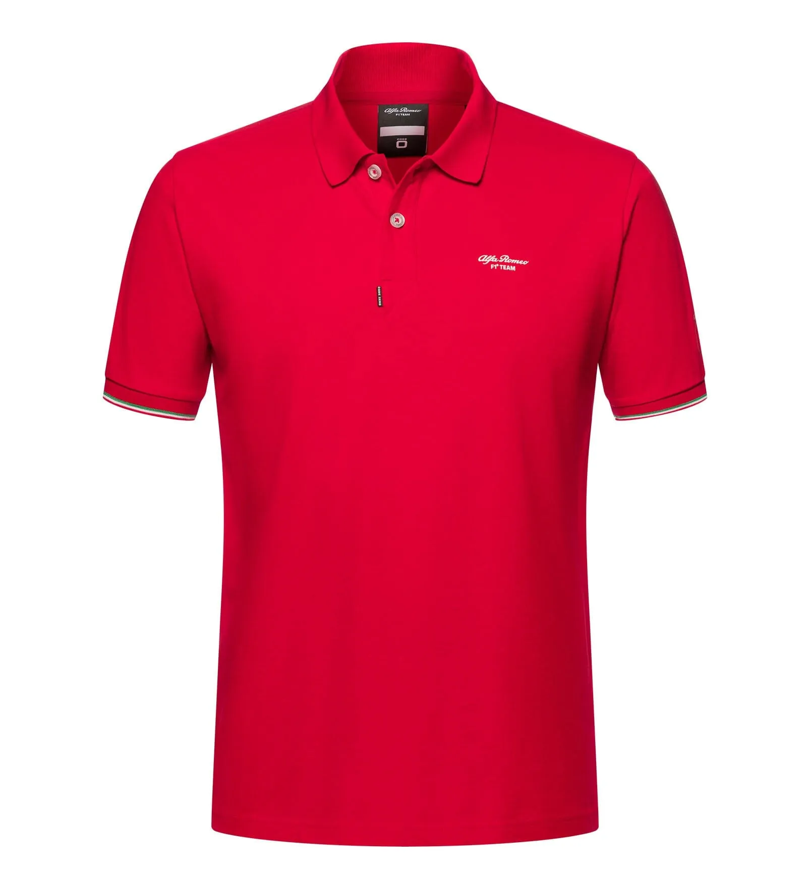 Alfa Romeo Racing F1 Small Logo Pique Polo Shirt - White/Black/Blue/Red