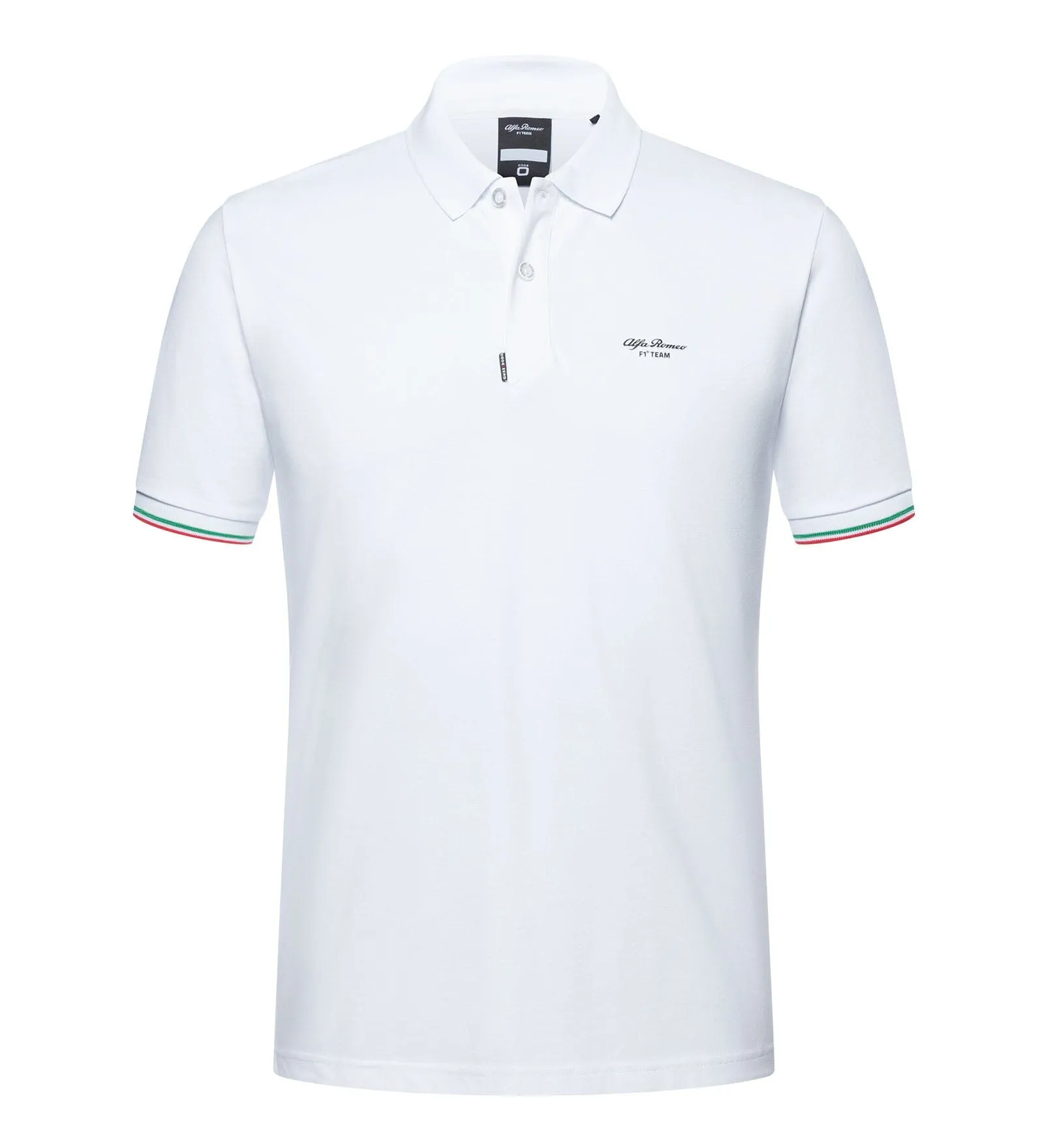 Alfa Romeo Racing F1 Small Logo Pique Polo Shirt - White/Black/Blue/Red