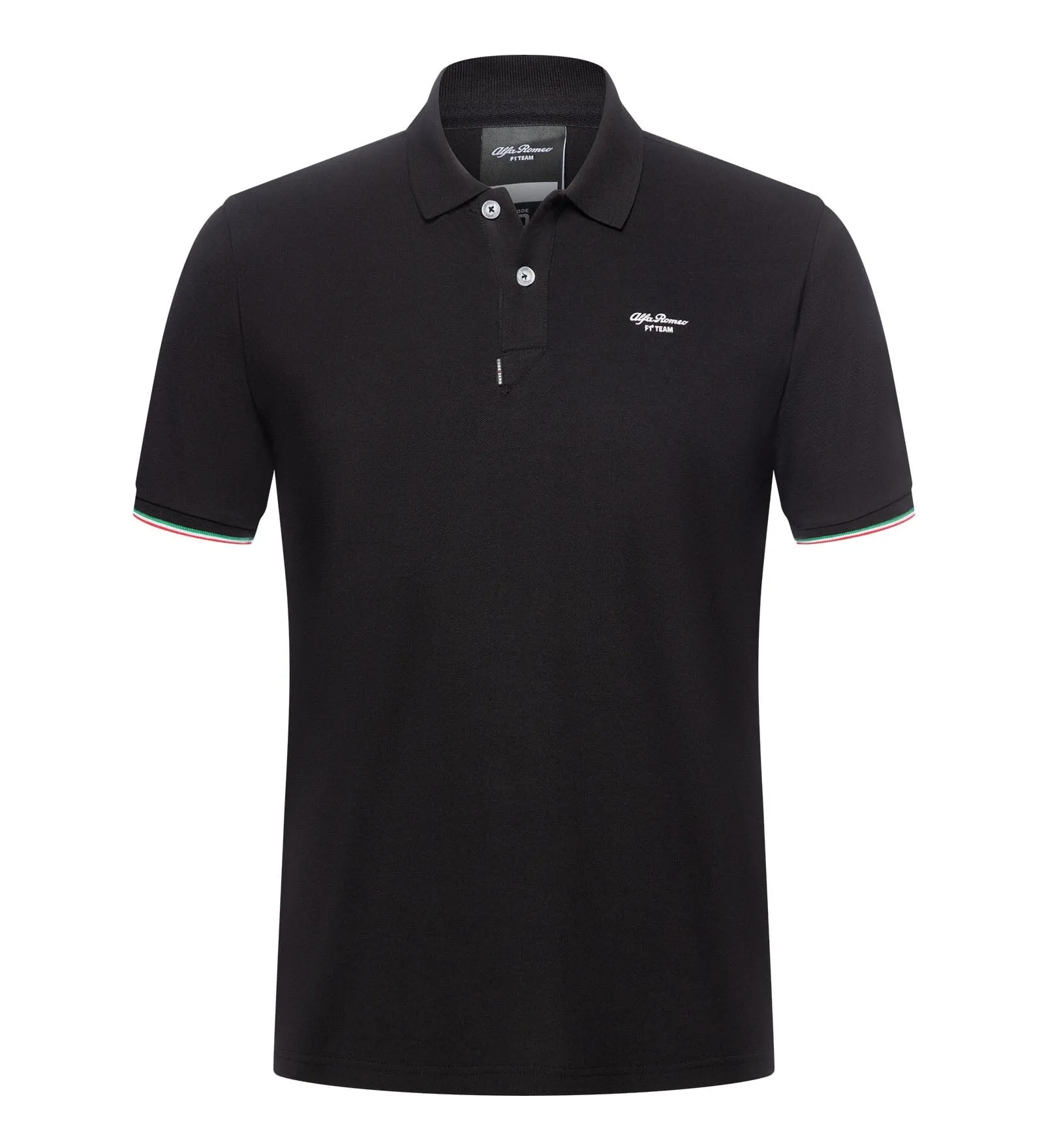 Alfa Romeo Racing F1 Small Logo Pique Polo Shirt - White/Black/Blue/Red