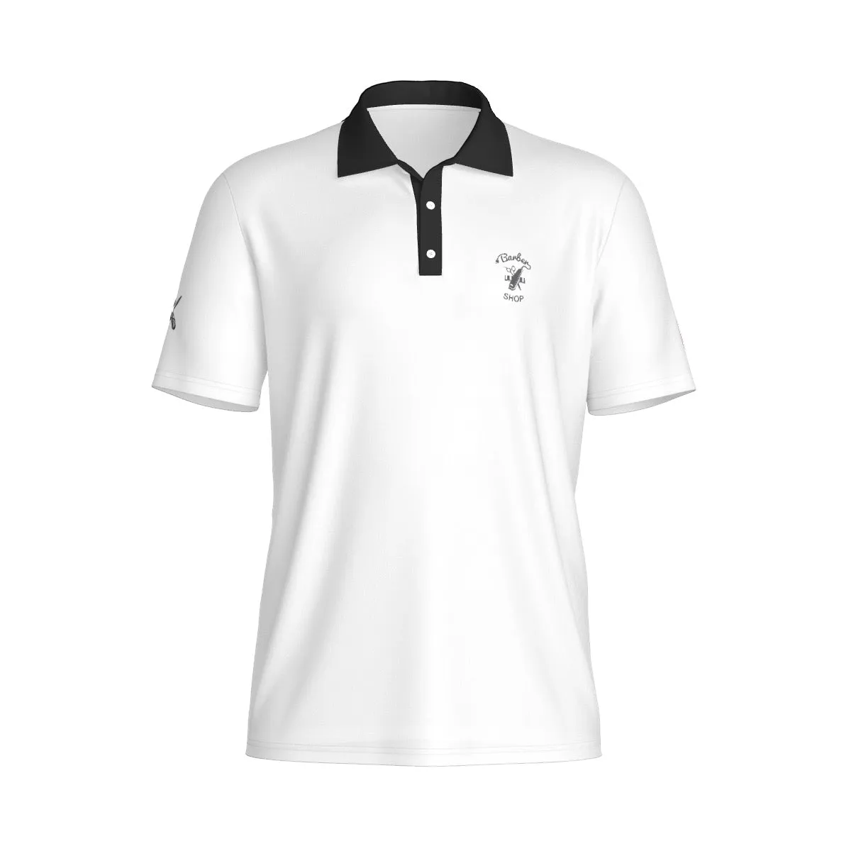 All-Over Print Men's Polo Collar Jersey barbershop, theme, print 27