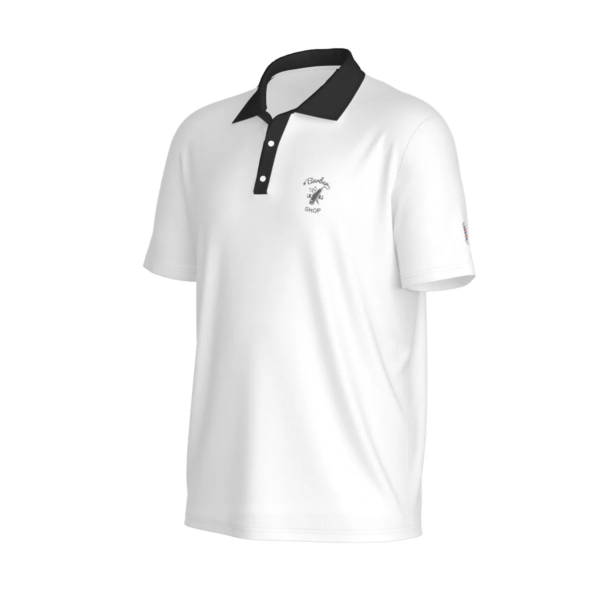 All-Over Print Men's Polo Collar Jersey barbershop, theme, print 27