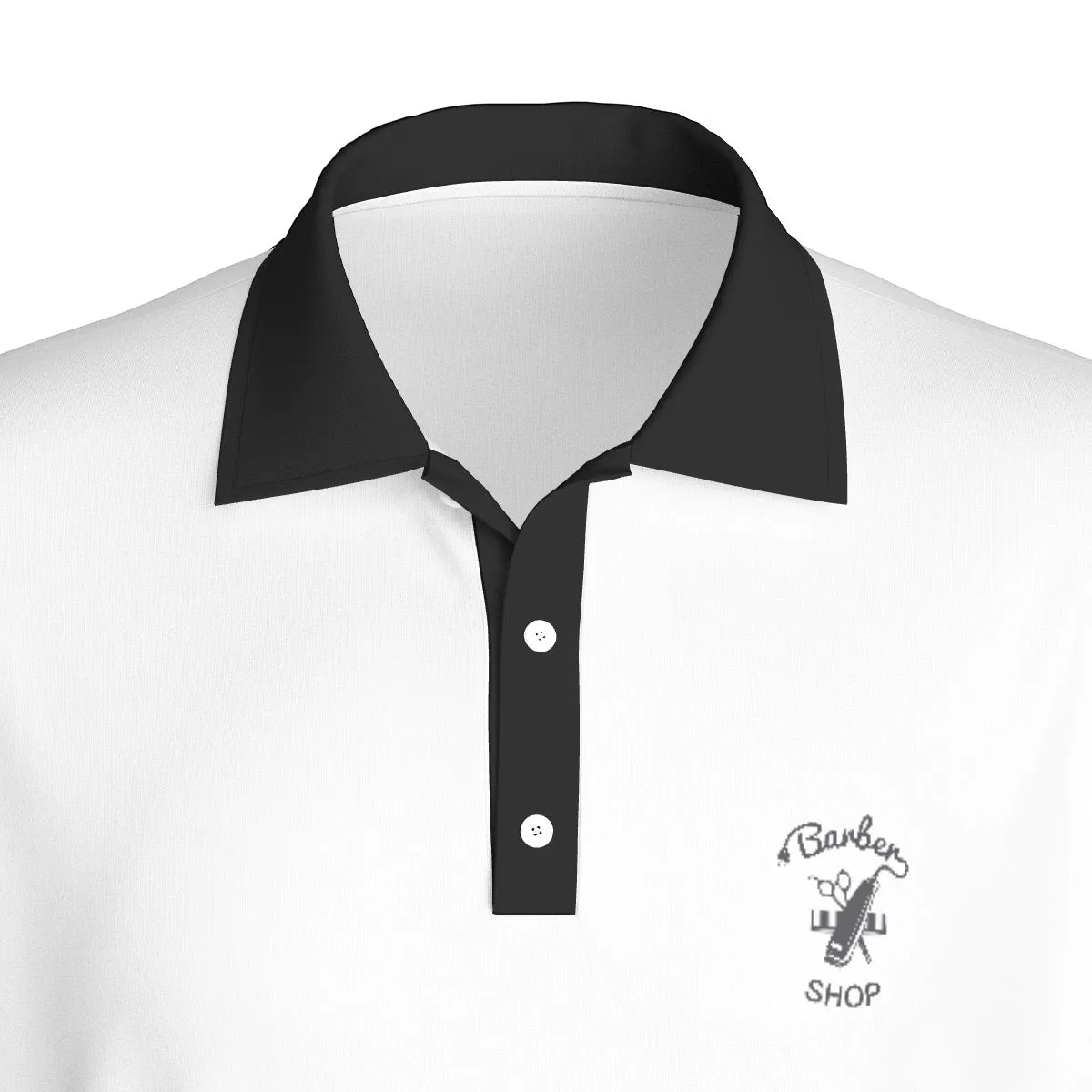 All-Over Print Men's Polo Collar Jersey barbershop, theme, print 27
