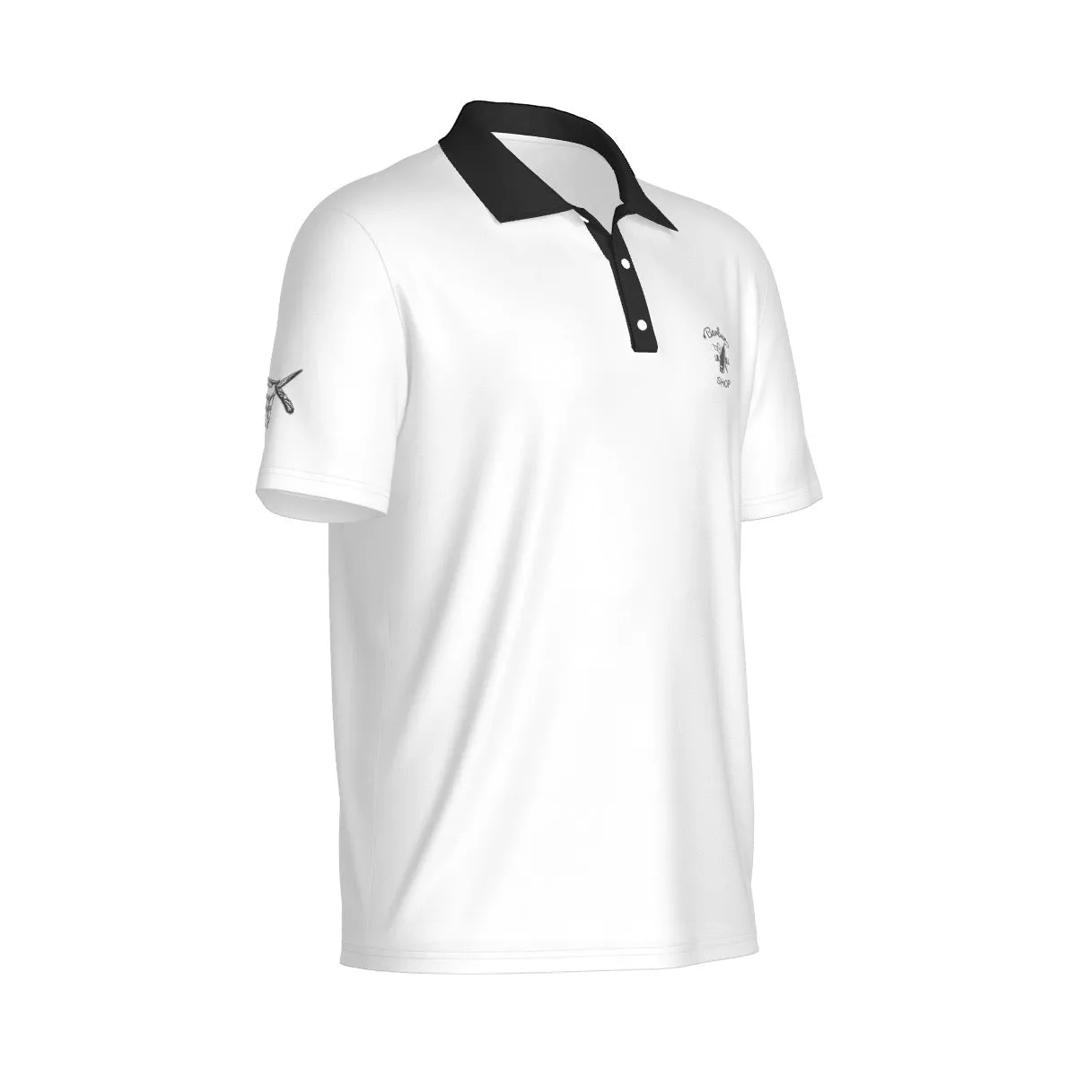 All-Over Print Men's Polo Collar Jersey barbershop, theme, print 27