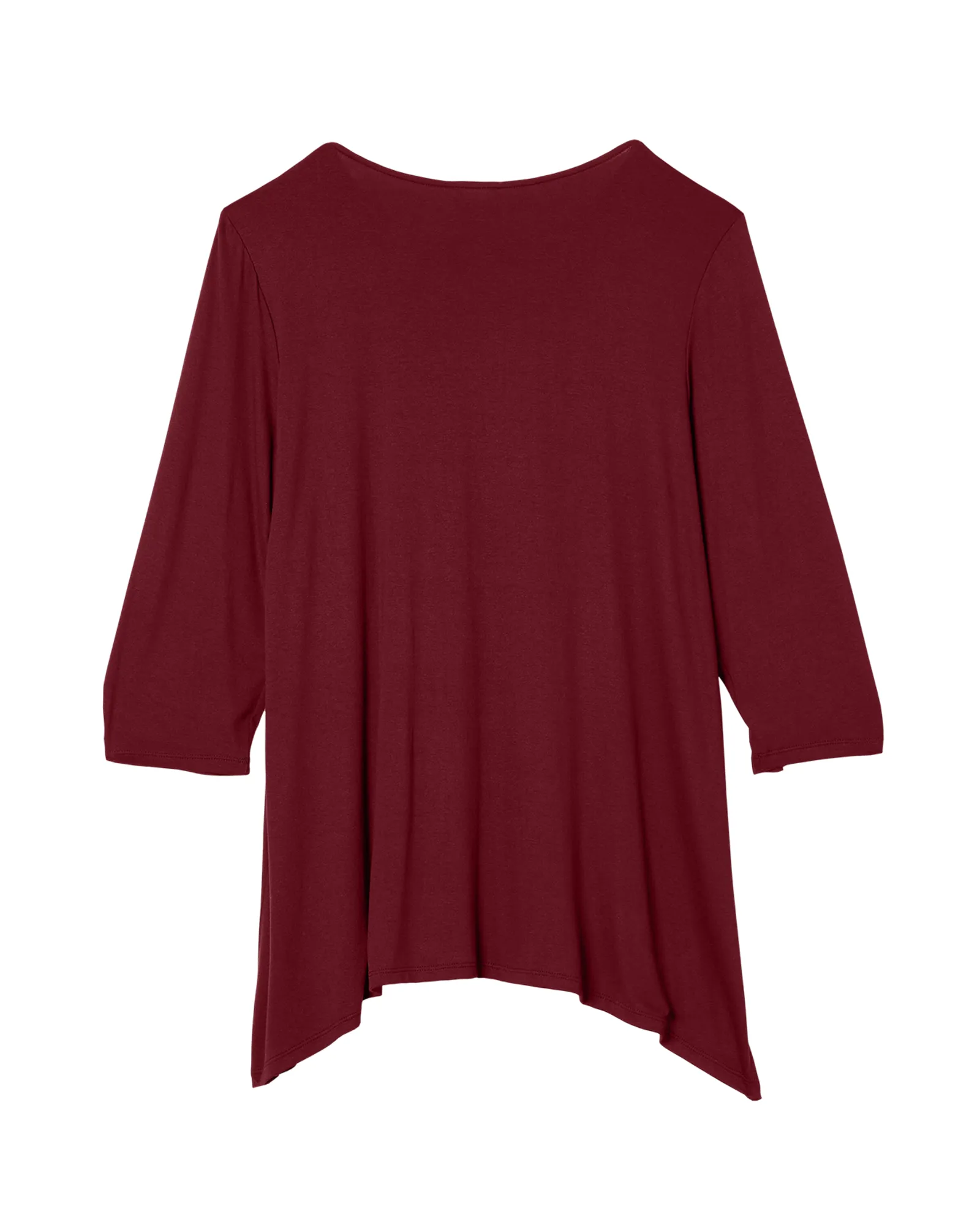 Amira 3/4 Sleeve Hardware Sharkbite Top | Burgundy