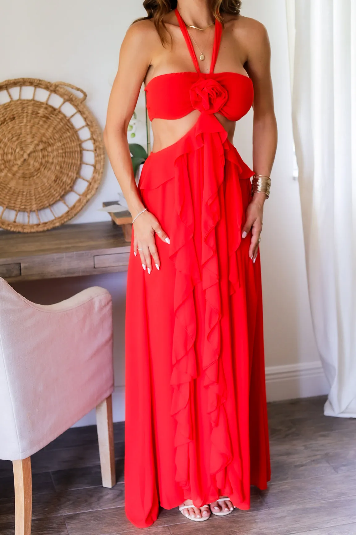 Ania Maxi Dress- Red