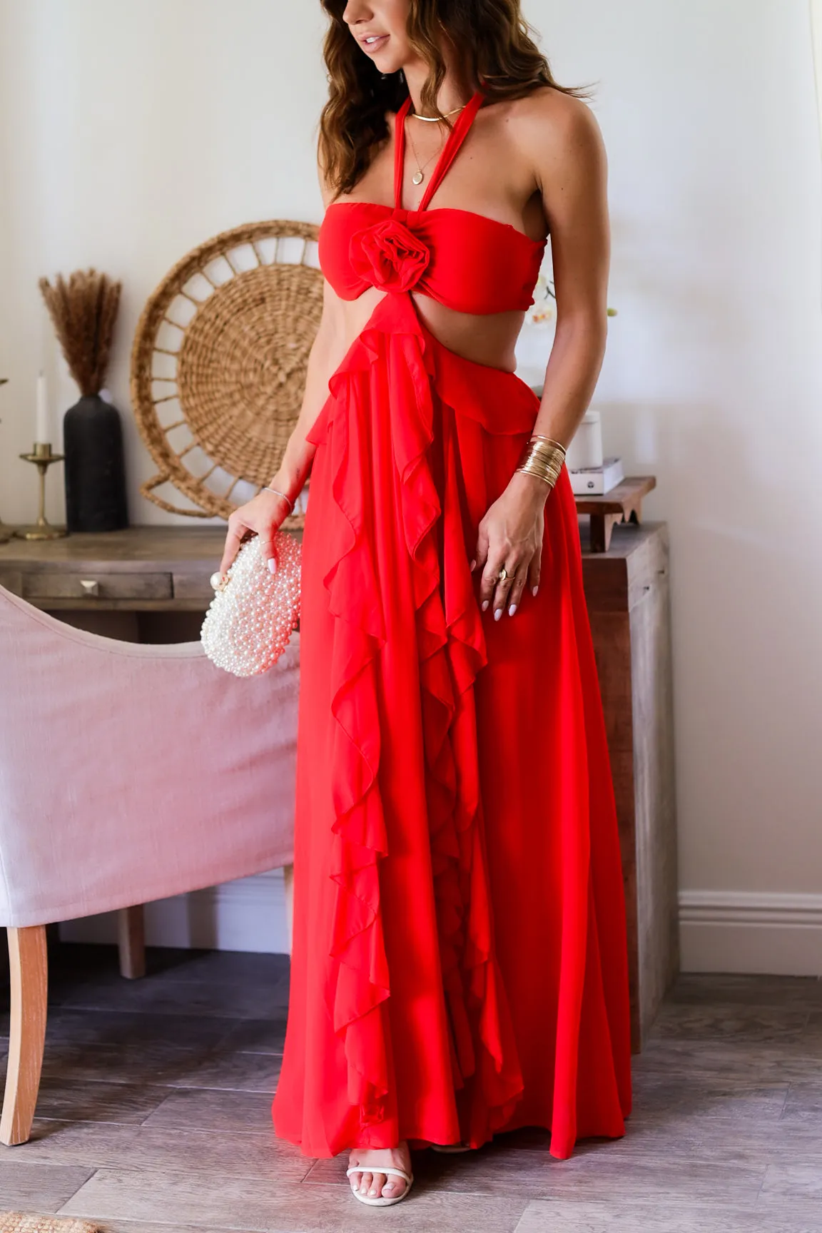 Ania Maxi Dress- Red