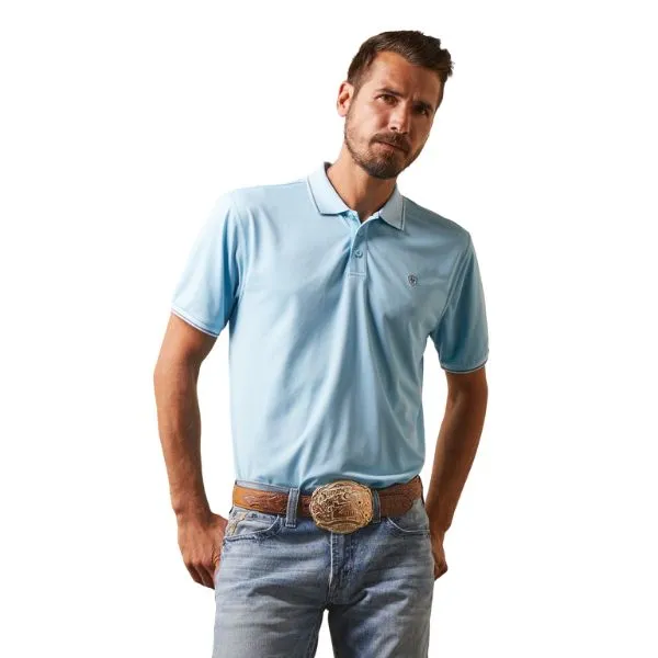 Ariat Mens Logo Fitted Short Sleeve Polo Shirt