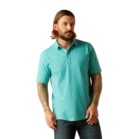Ariat Men's Retro Polo Winter Aqua Shirt