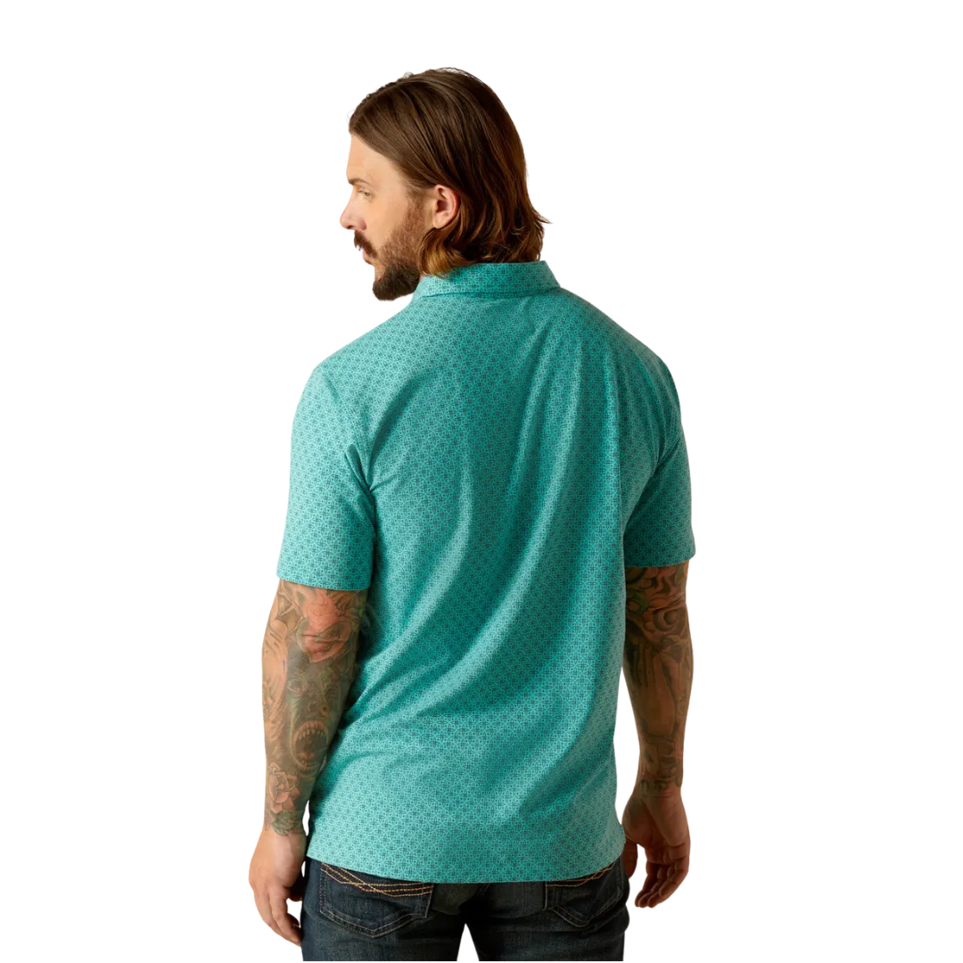 Ariat Men's Retro Polo Winter Aqua Shirt