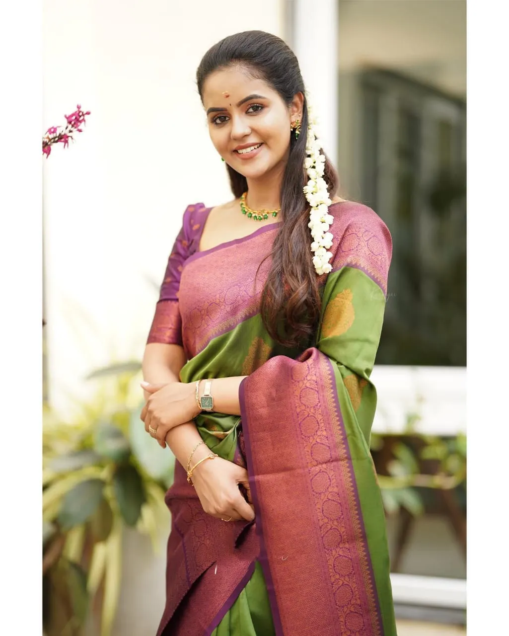 Artistic Green Soft Silk Saree With Supernal Blouse Piece