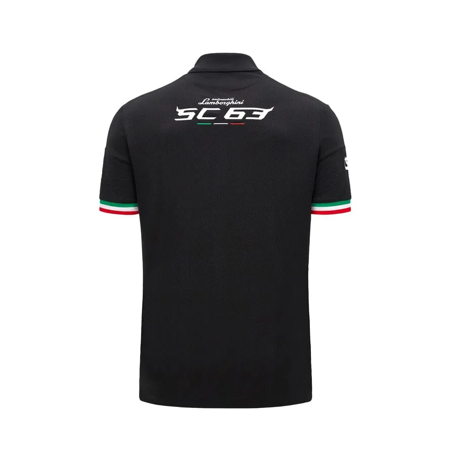 Automobili Lamborghini SC63 Hypercar Men's Team Polo Shirt - Black/White