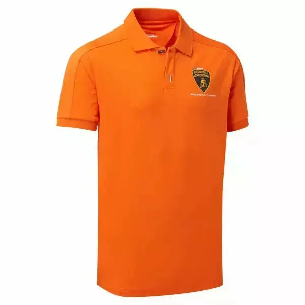 Automobili Lamborghini Squadra Corse Travel Polo Shirt - Blue/Orange/Gray