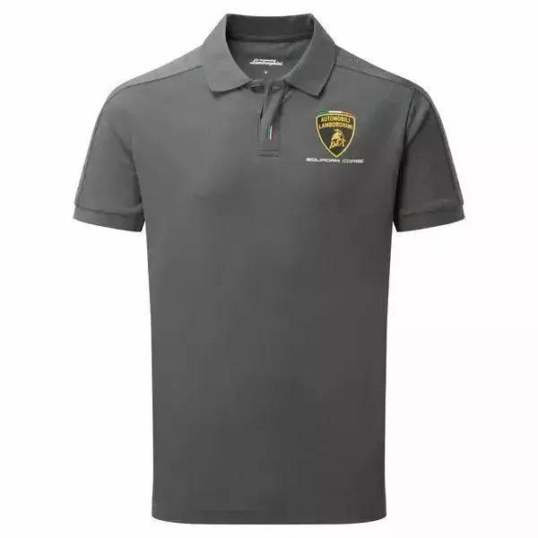 Automobili Lamborghini Squadra Corse Travel Polo Shirt - Blue/Orange/Gray