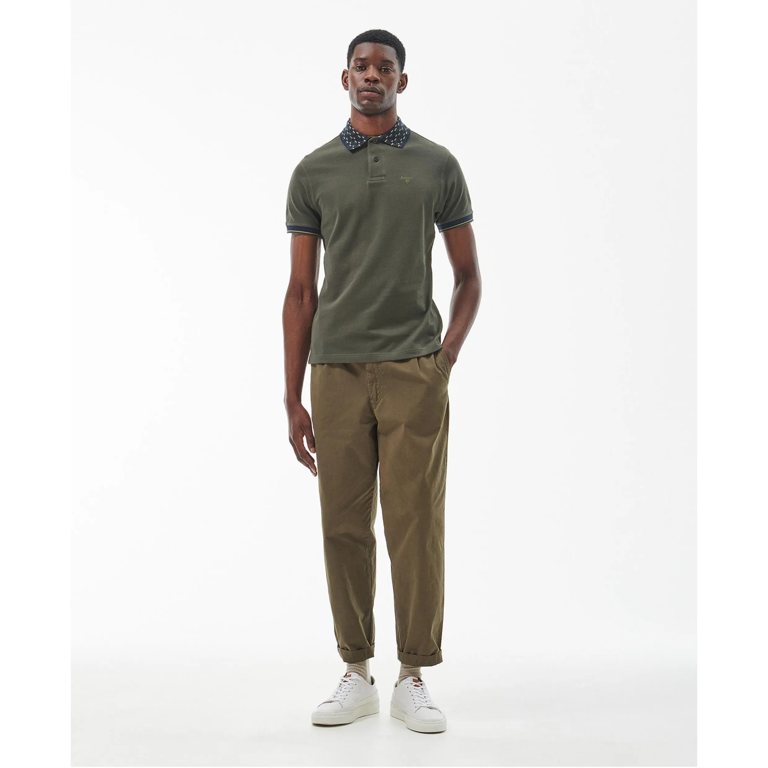 Barbour Middleham Tailored Polo Shirt Olive MML1332OL51