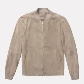 Barclay 100% Lamb Suede Bomber Jacket / Tan