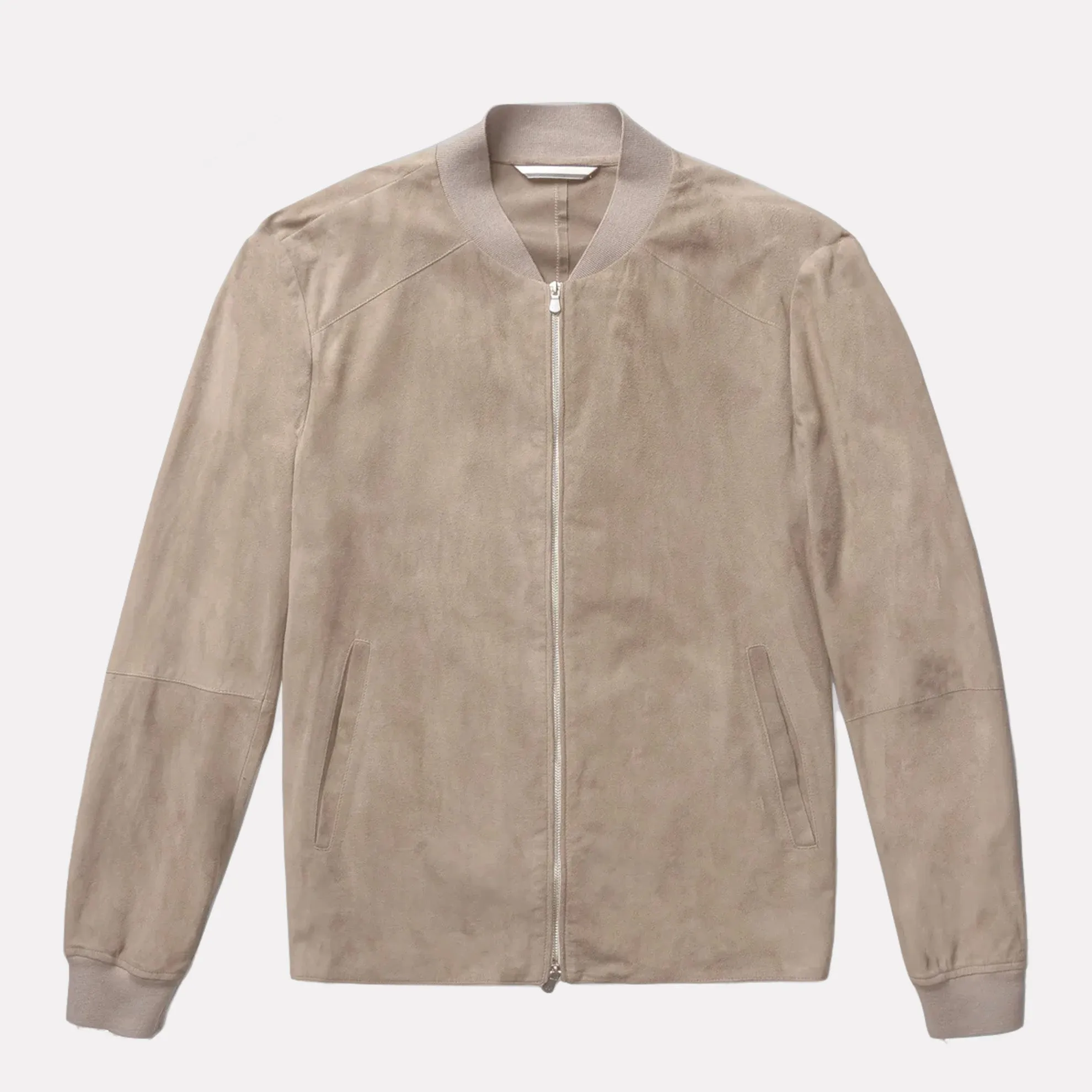 Barclay 100% Lamb Suede Bomber Jacket / Tan