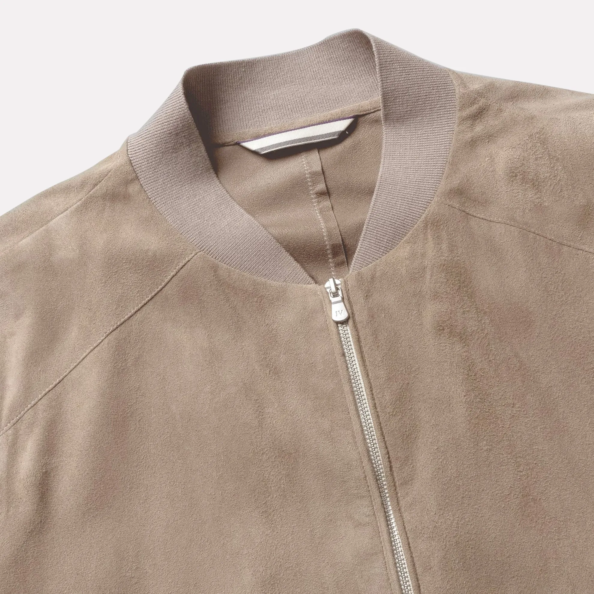 Barclay 100% Lamb Suede Bomber Jacket / Tan