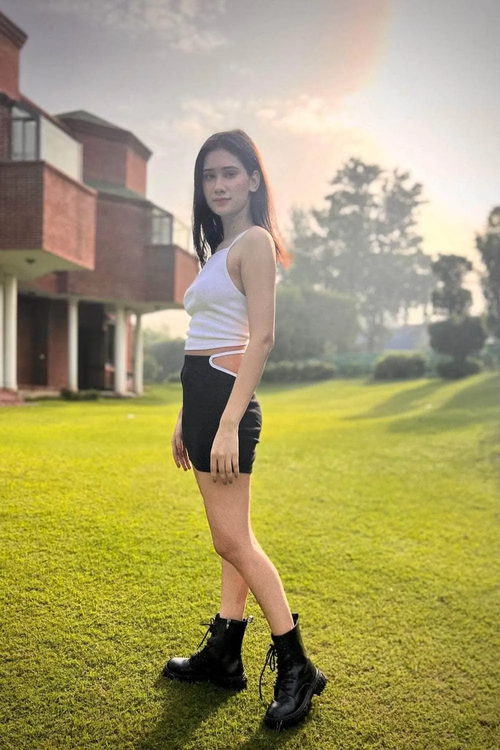 Black Ribbed Knit Skirt