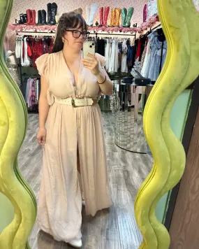 Blush Pink Flutter Sleeve Gauze Maxi Dress