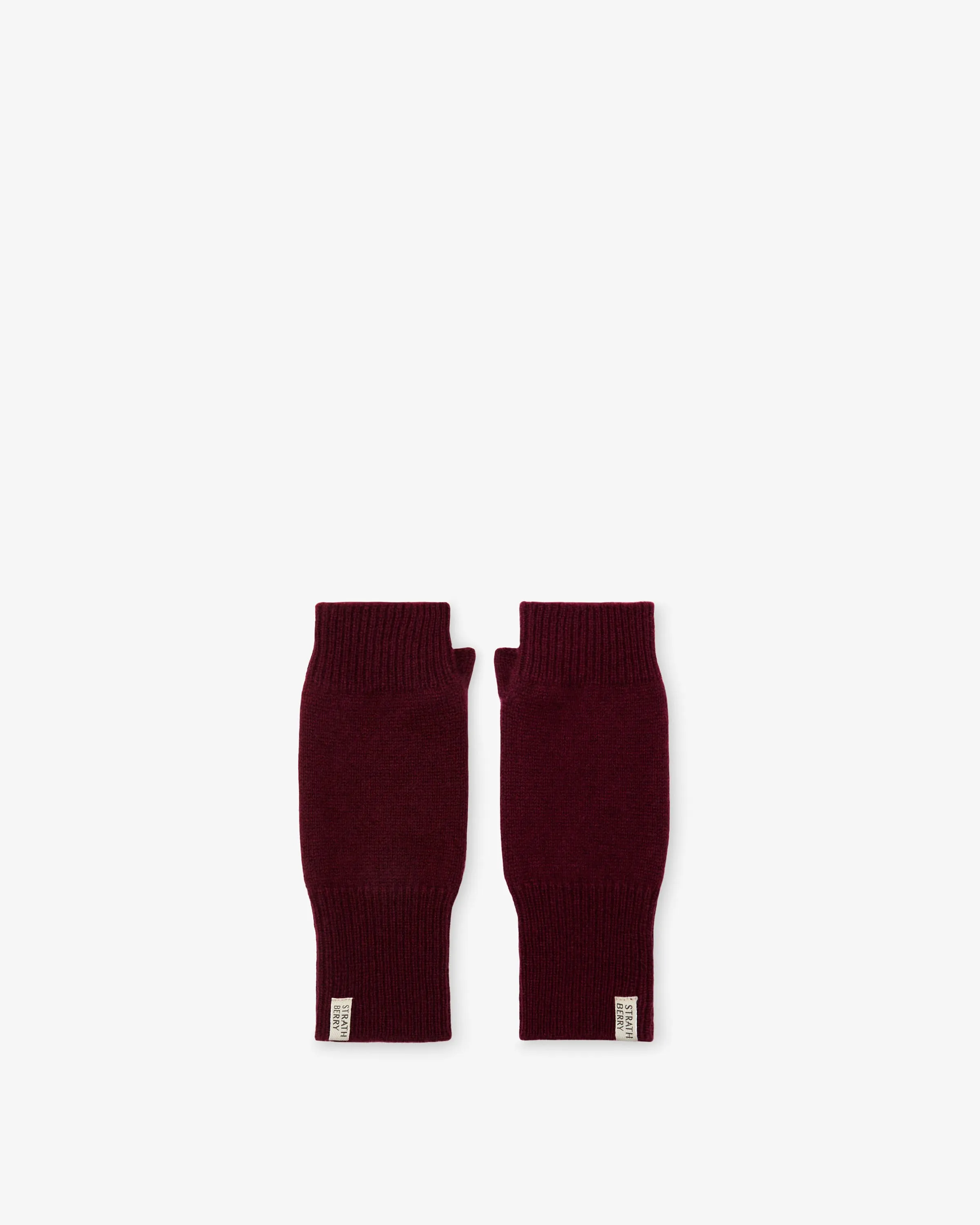 Cashmere Fingerless Gloves - Burgundy