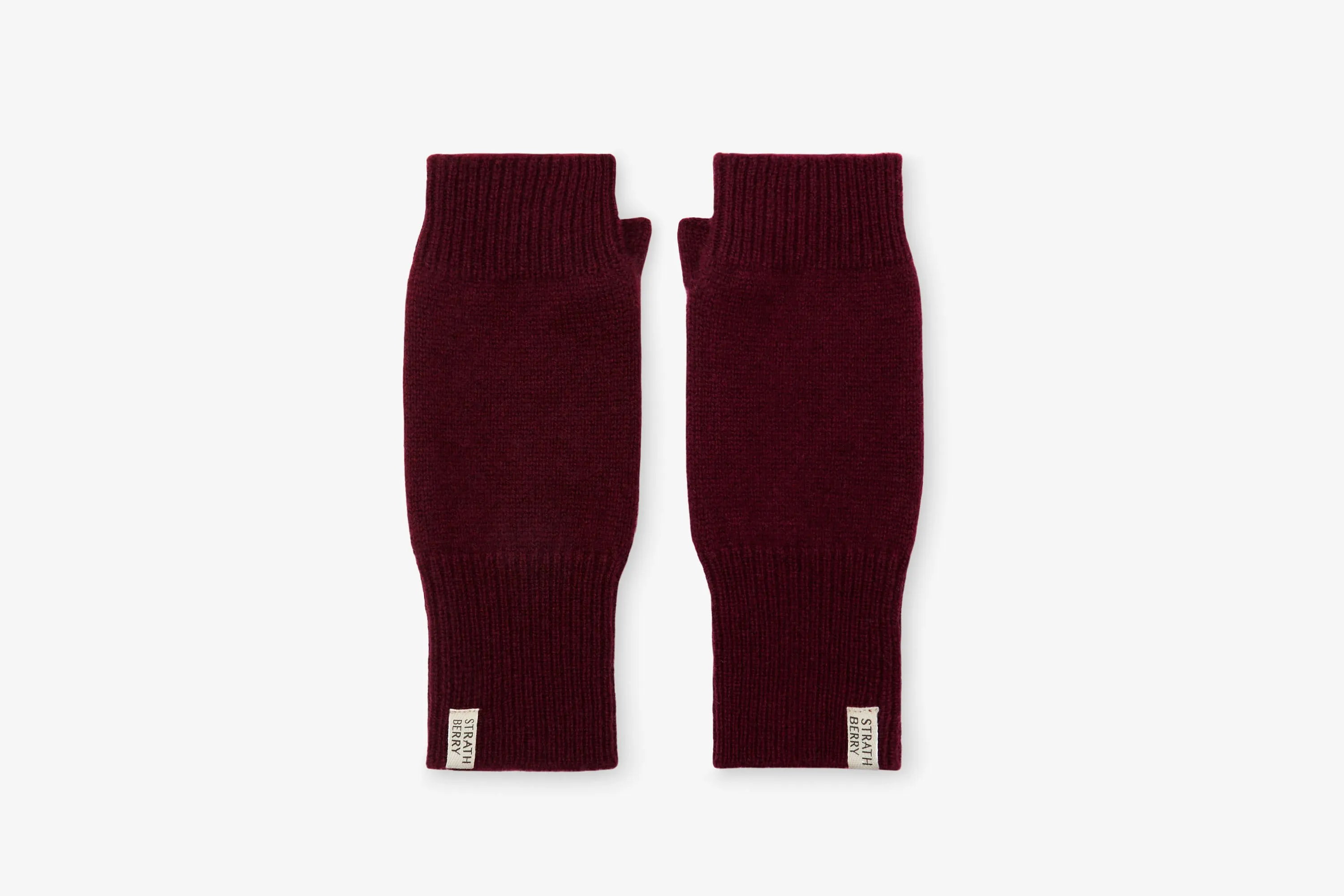 Cashmere Fingerless Gloves - Burgundy
