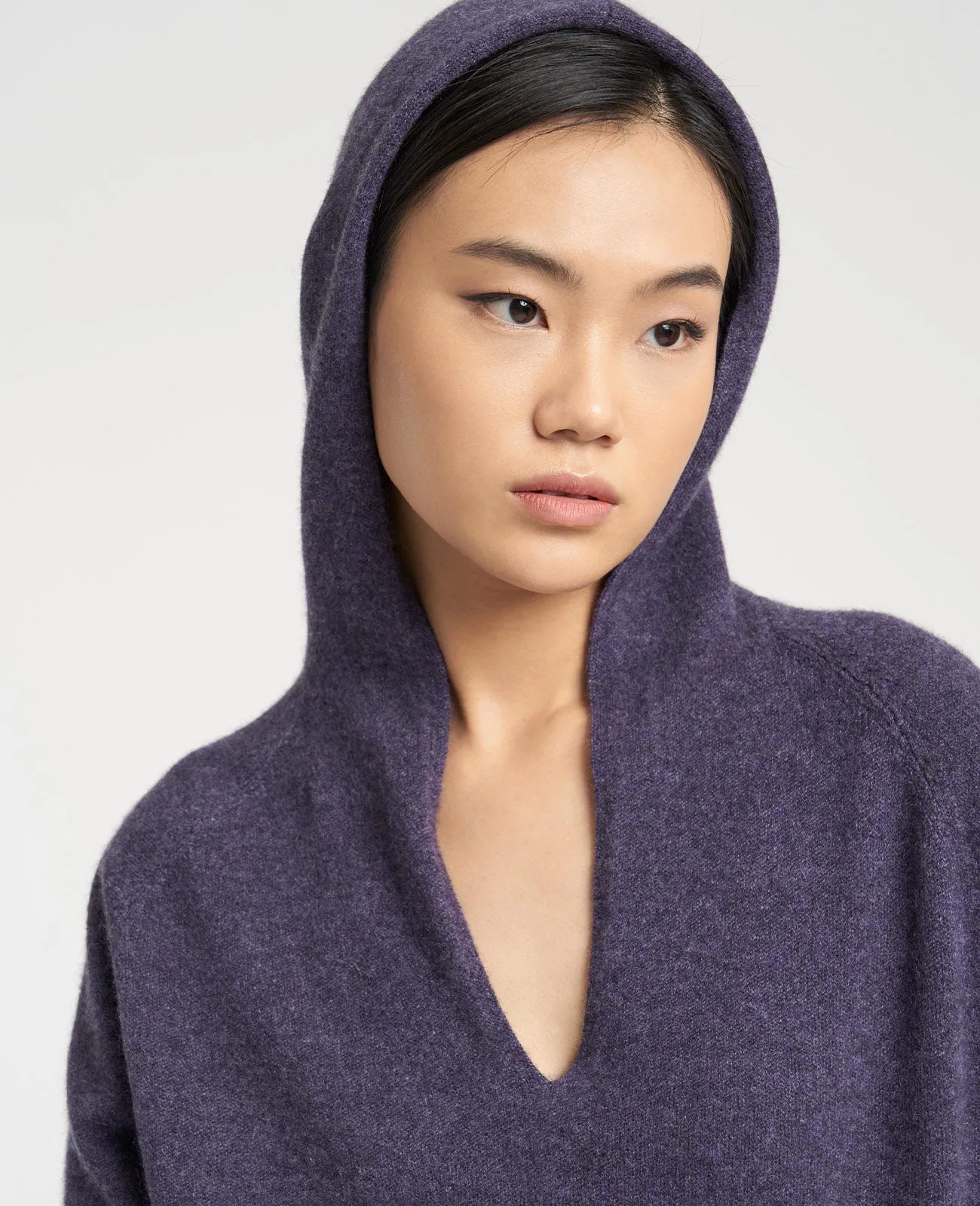 Cashmere V-Neck Hoodie