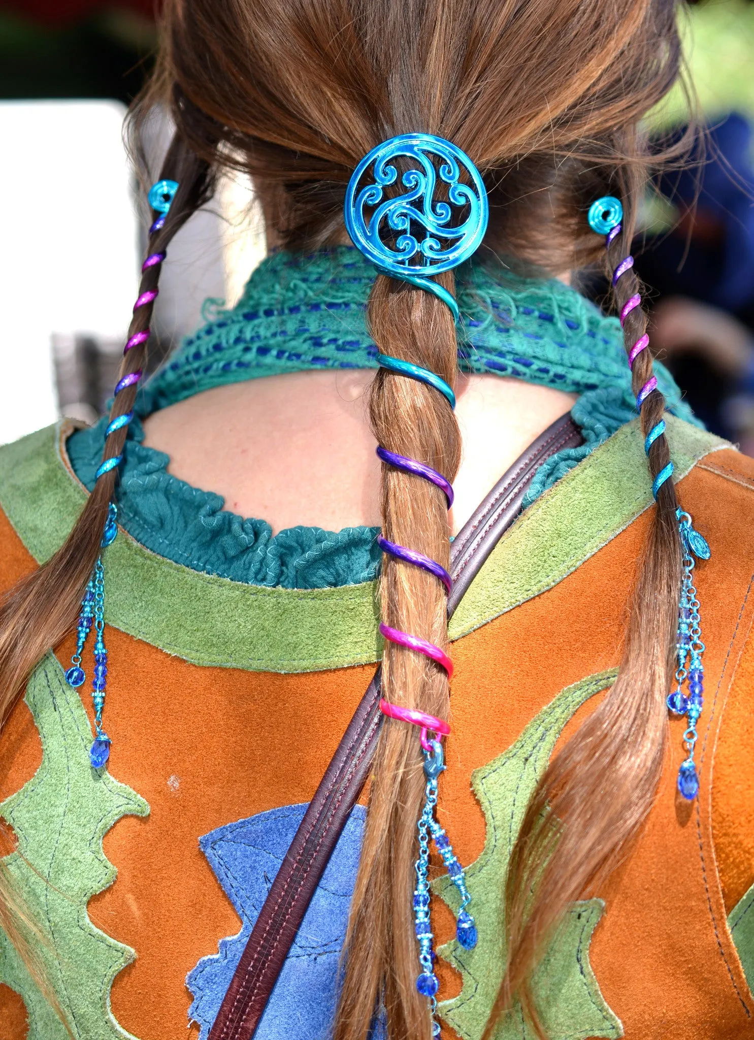 Celtic Blue Rainbow Complete Set - 6" Ponytail Holder