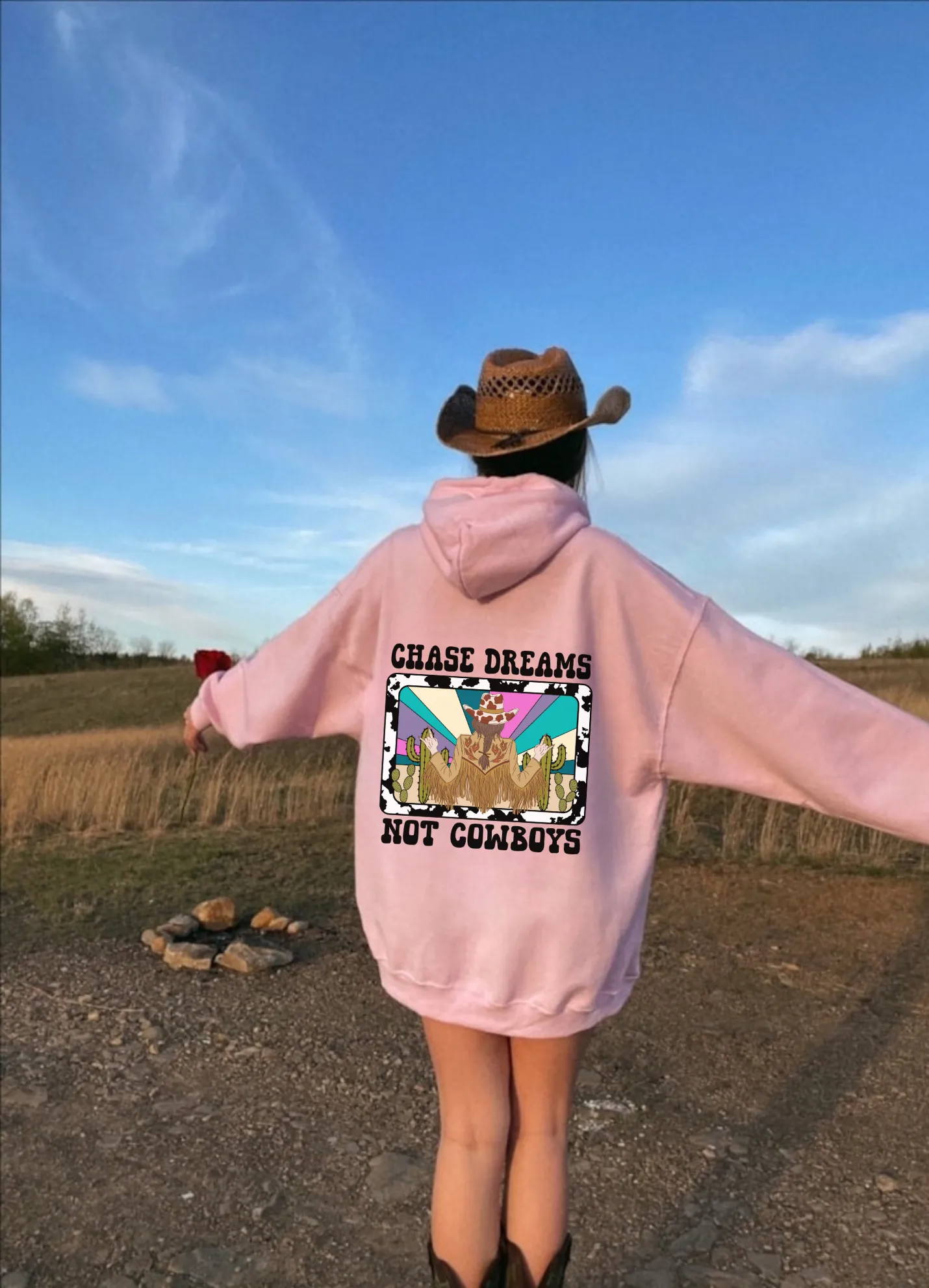 Chase Dreams Not Cowboys Hoodie