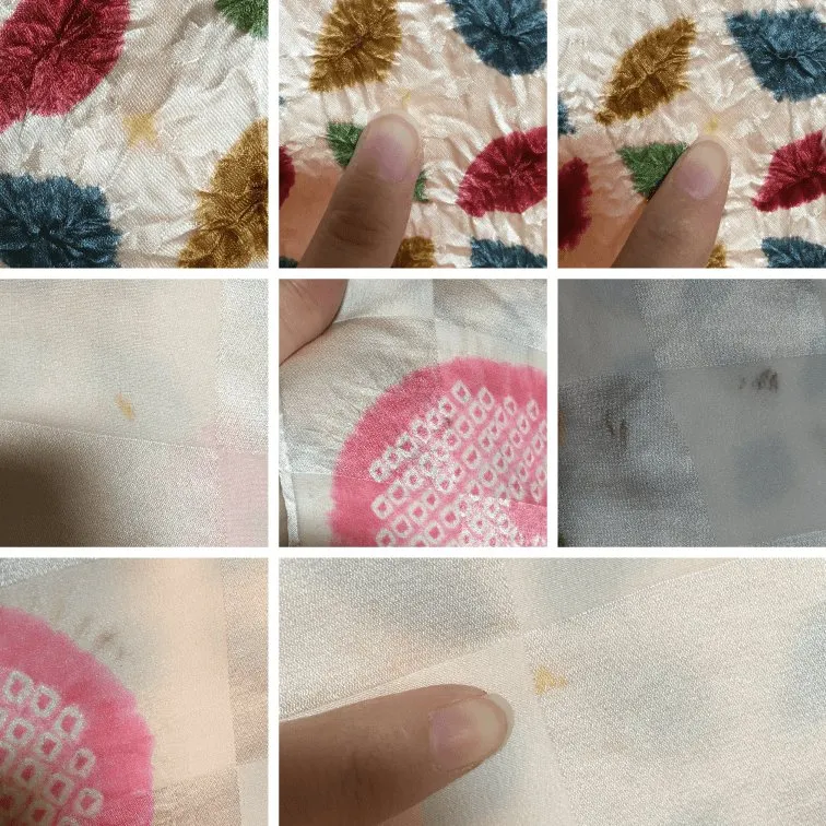 Colorful cute pattern on white haori