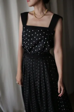 Cotton Wrap Skirt | B/W Polkadot