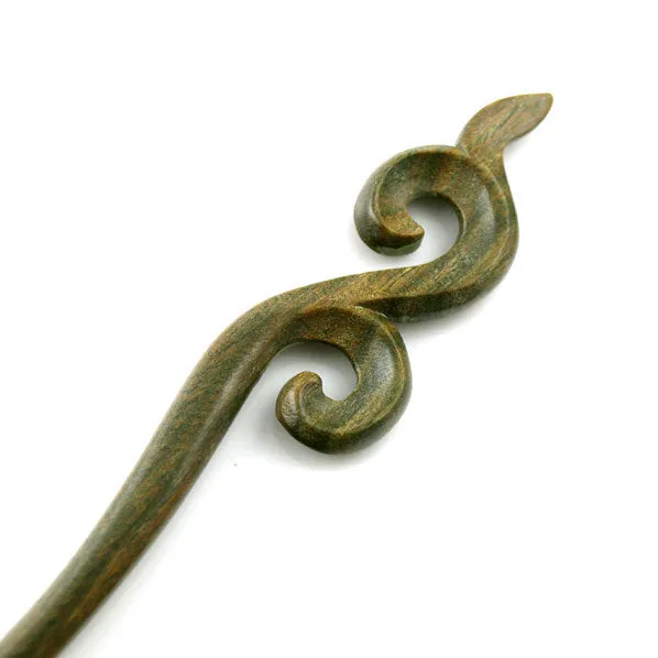 CrystalMood Handmade Carved Wood Hair Stick Lace