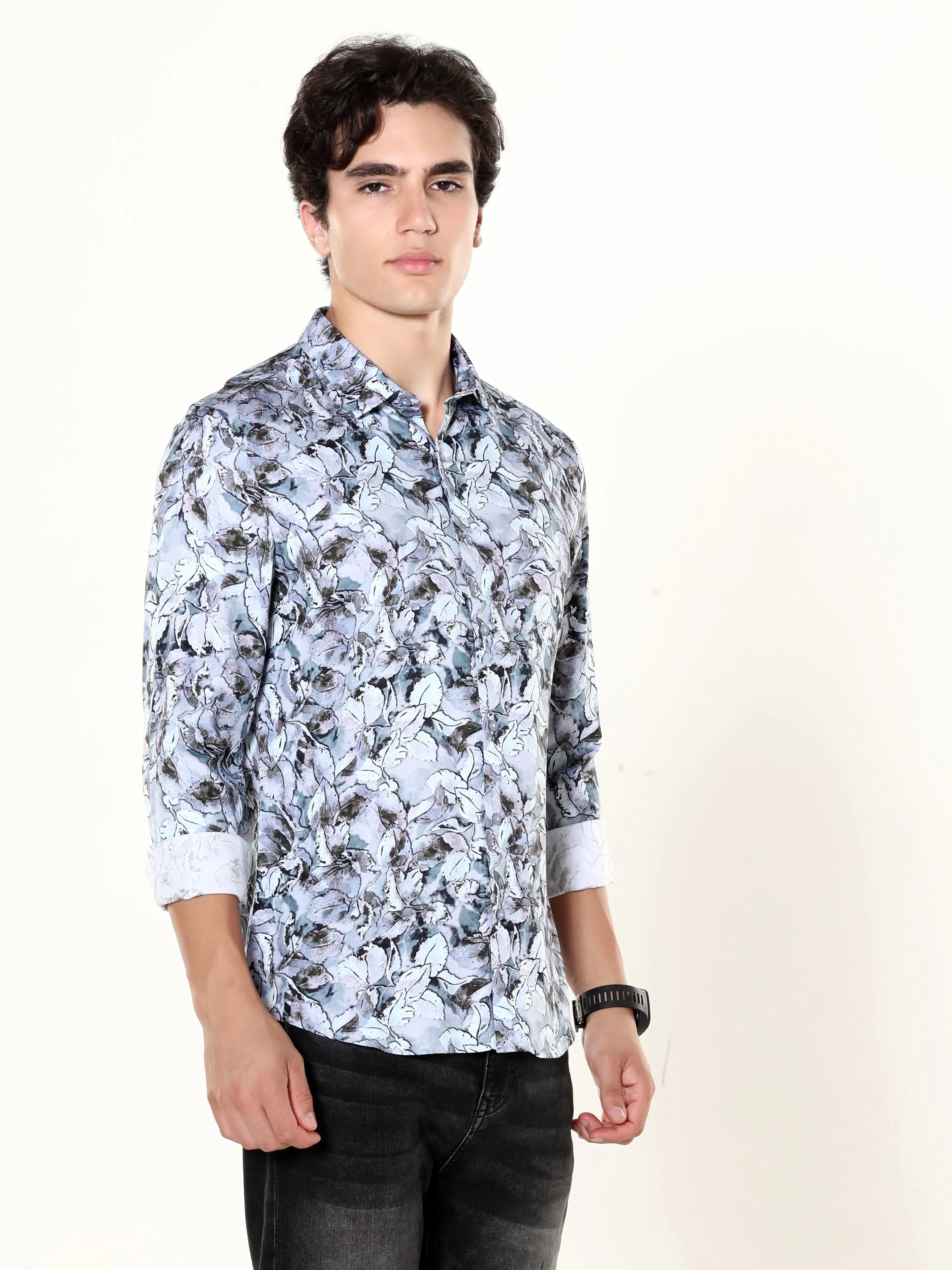 Delphinium Blue Garden Printed Shirt