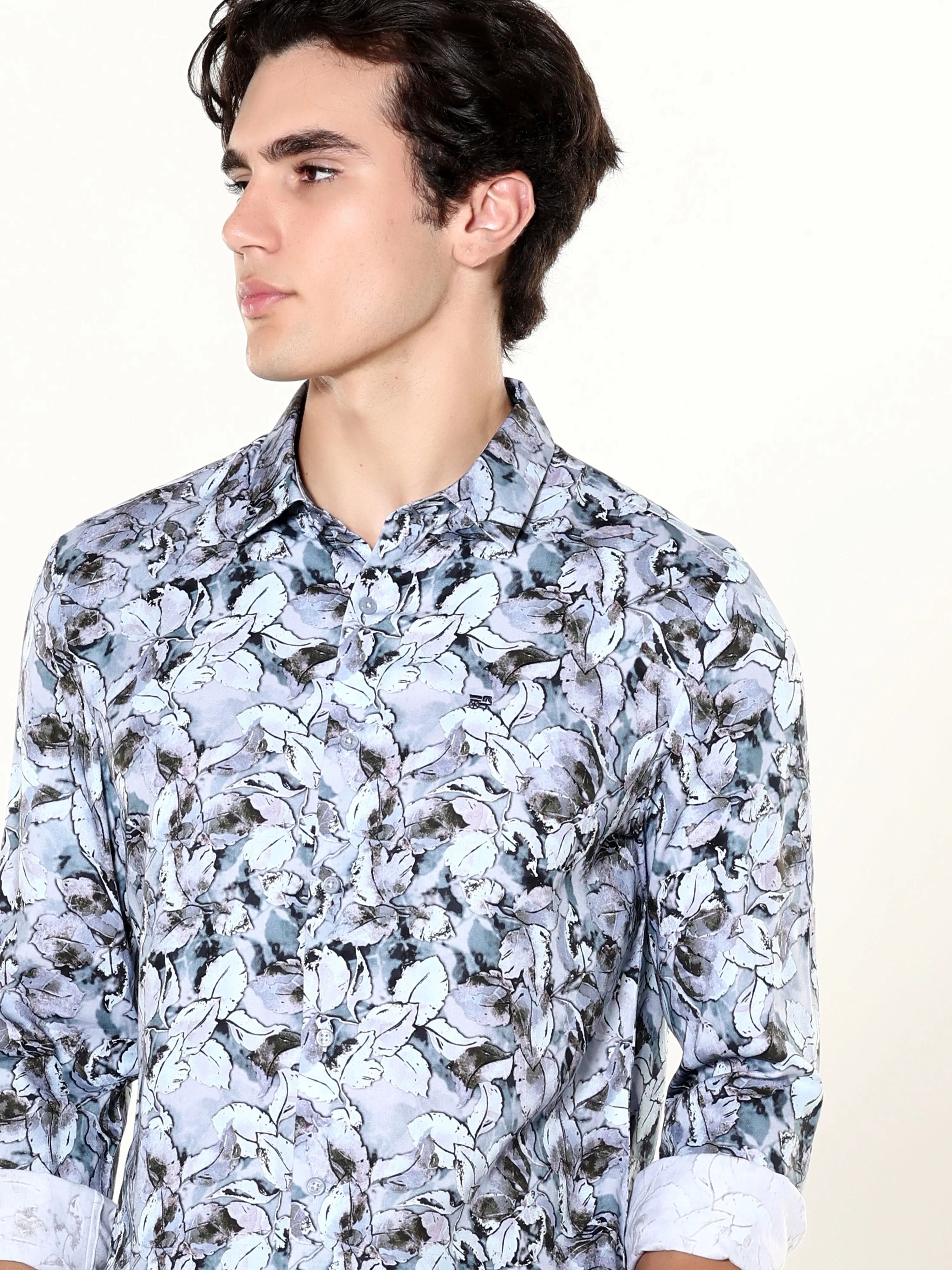 Delphinium Blue Garden Printed Shirt