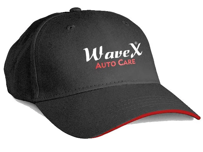 Detailing Merchandise Combo 1- WaveX Red and Black Collar T-Shirt   WaveX Detailing Apron   WaveX Detailing Cap