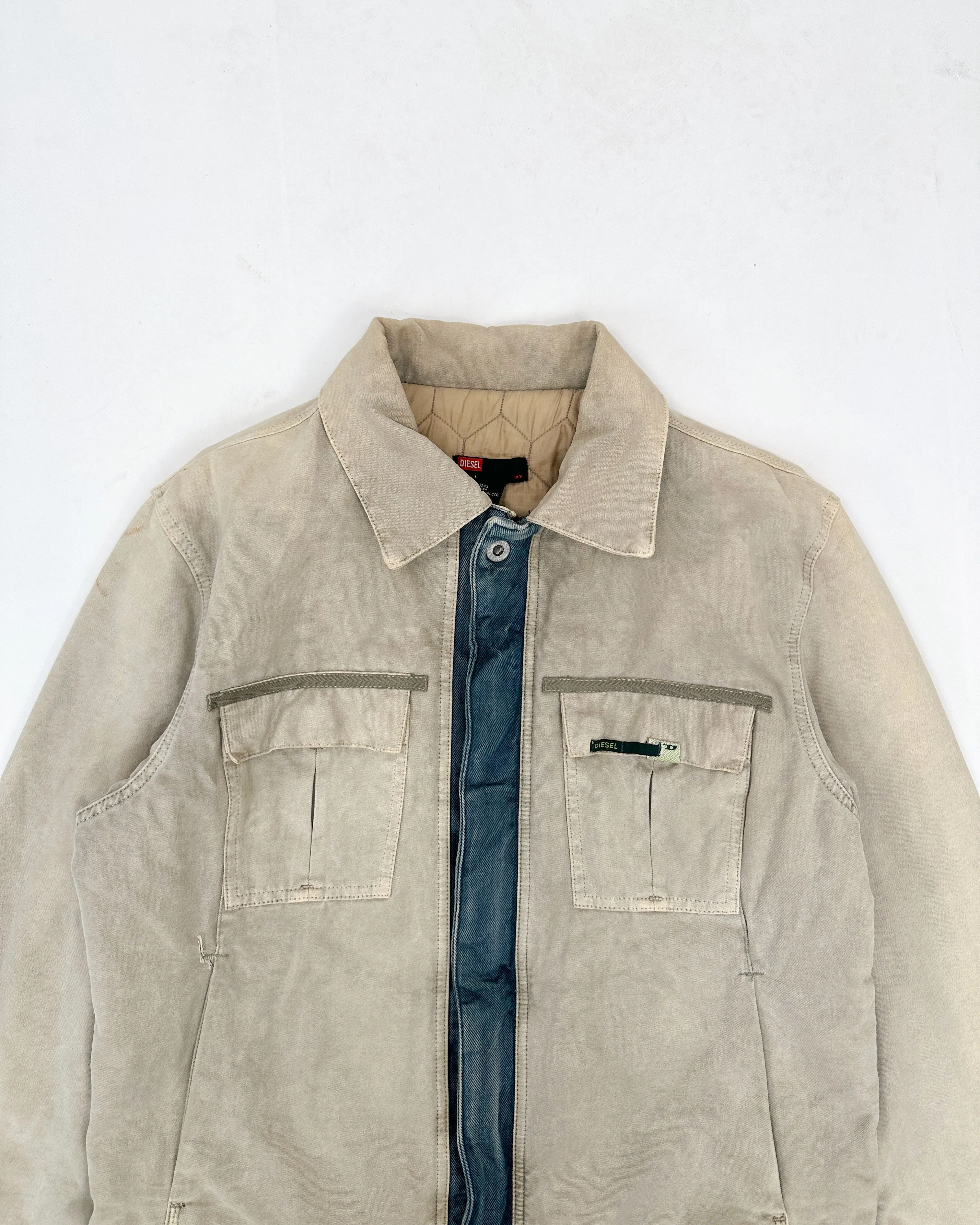 Diesel Beige Denim Padded Jacket 2000's