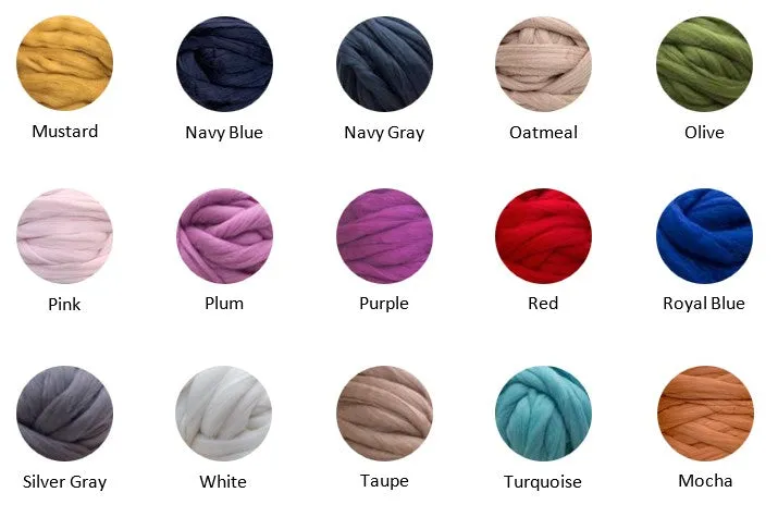 DIY Knit Kit With Needles, Lap Throw 30x50 in, Merino wool