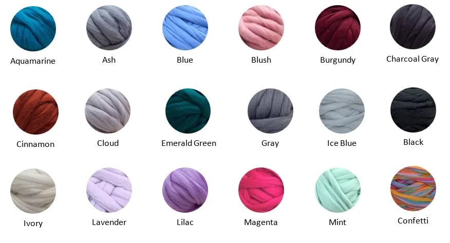 DIY Knit Kit With Needles, Lap Throw 30x50 in, Merino wool