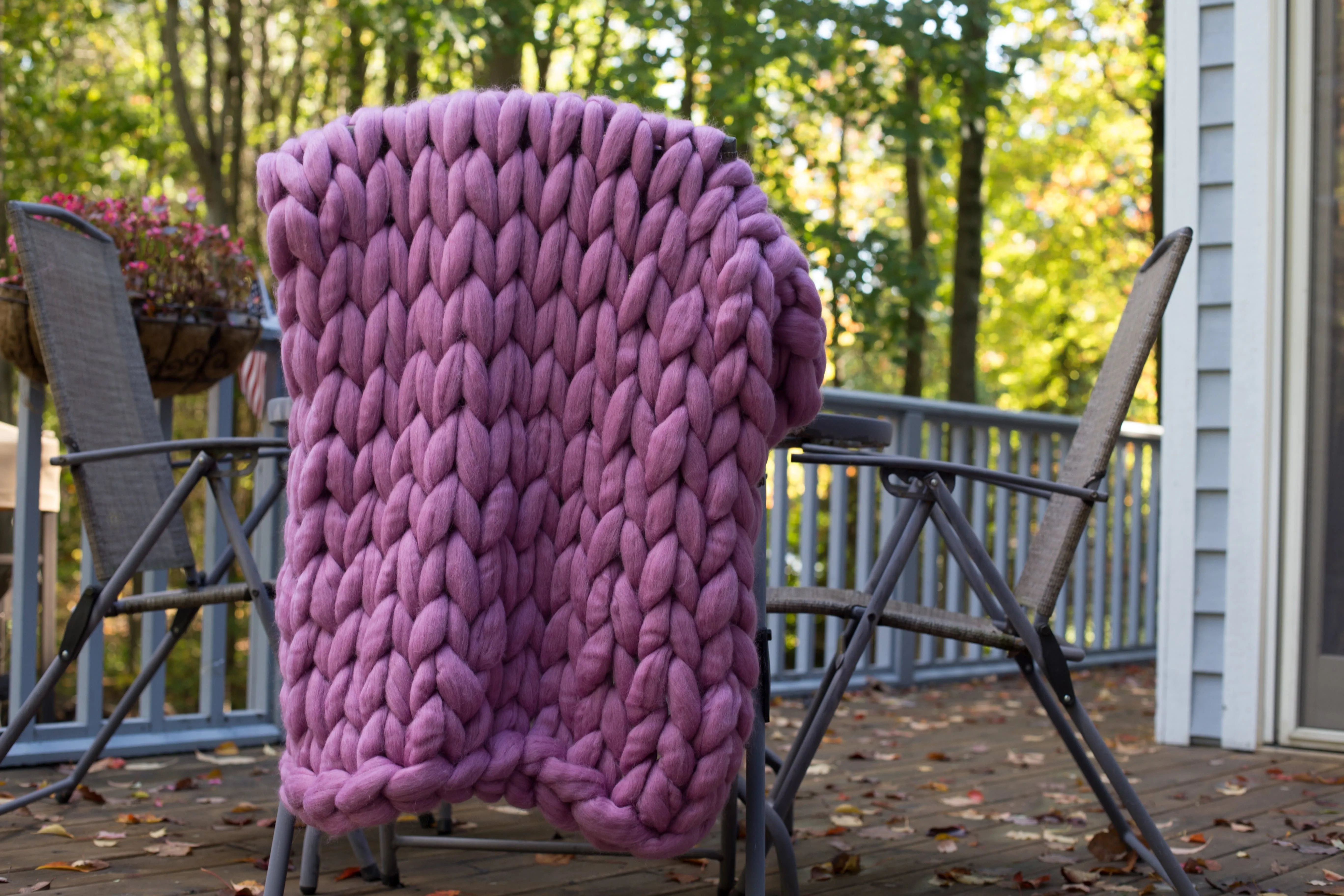 DIY Knit Kit with Needles, Medium Blanket 40x60 in, Merino wool