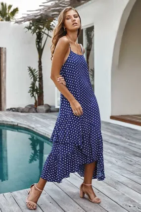 Dunnmall Sexy Sling Flounce Maxi Dress