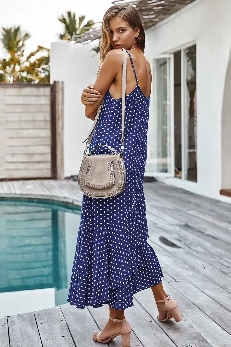 Dunnmall Sexy Sling Flounce Maxi Dress